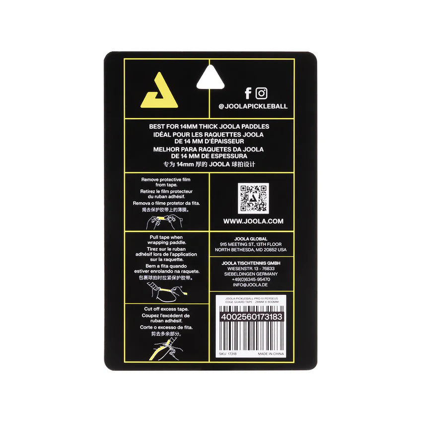 JOOLA Pro IV Pickleball Edge Guard Tape 28MM X 800MM - For 14MM Paddles