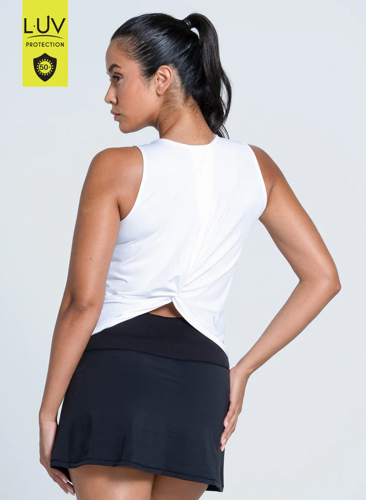 Lucky in Love White Freedom Crop Tank