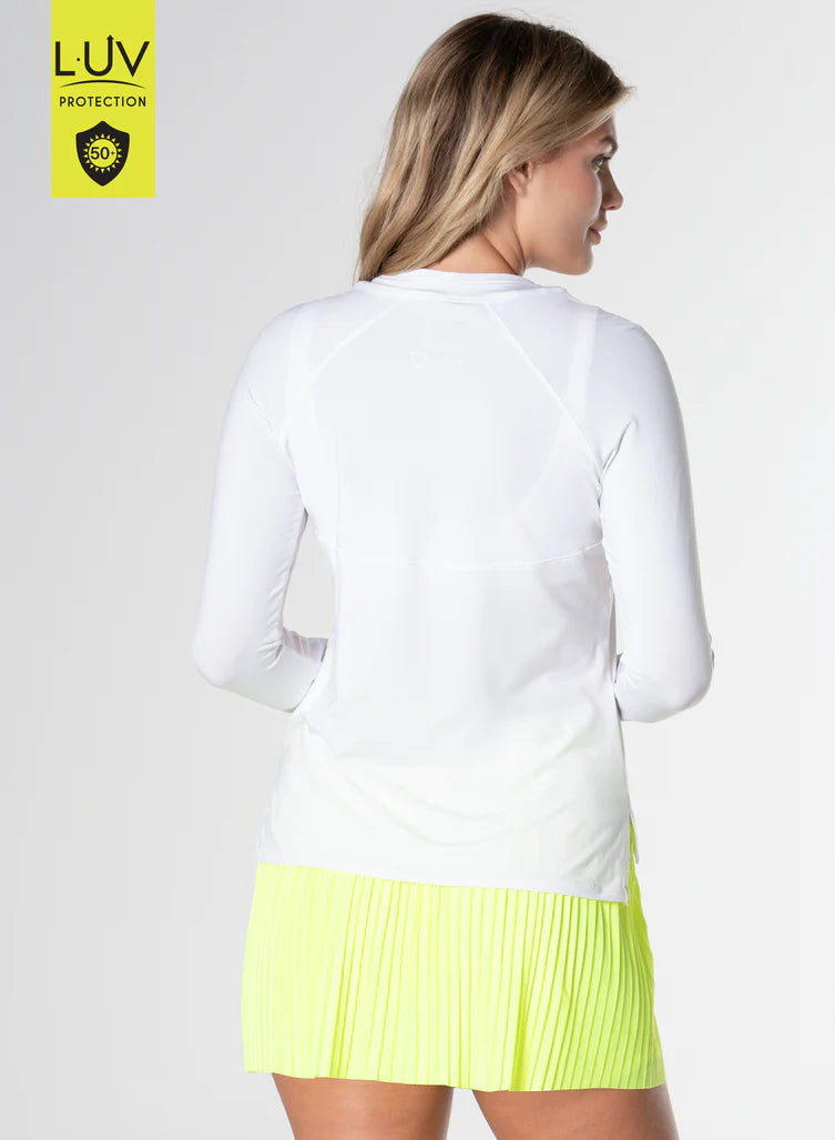 Lucky in Love White High Low Breezy Long Sleeve