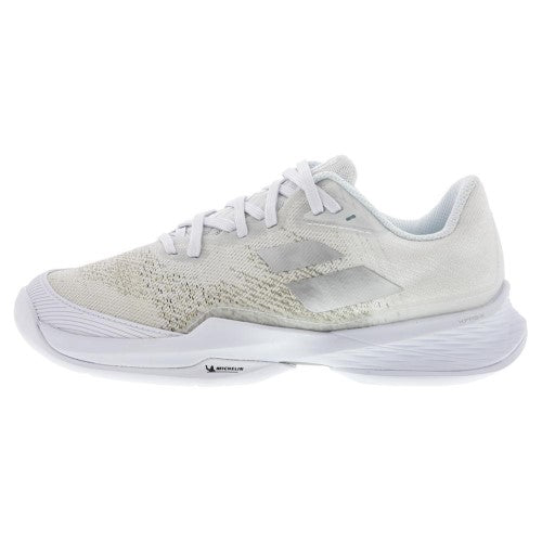 Babolat Women's Jet Mach 3 Tennis Shoes White and Silver