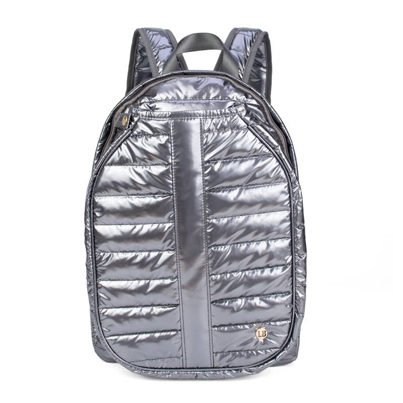 Maiya Pickleball Backpack–Glossy Gunmetal Court Bag