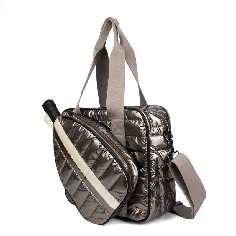 Pickleball Puffer Tote Bag Gunmetal Grind