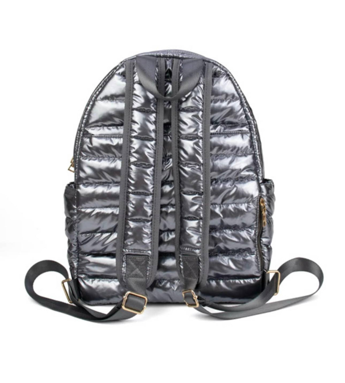 Maiya Pickleball Backpack–Glossy Gunmetal Court Bag