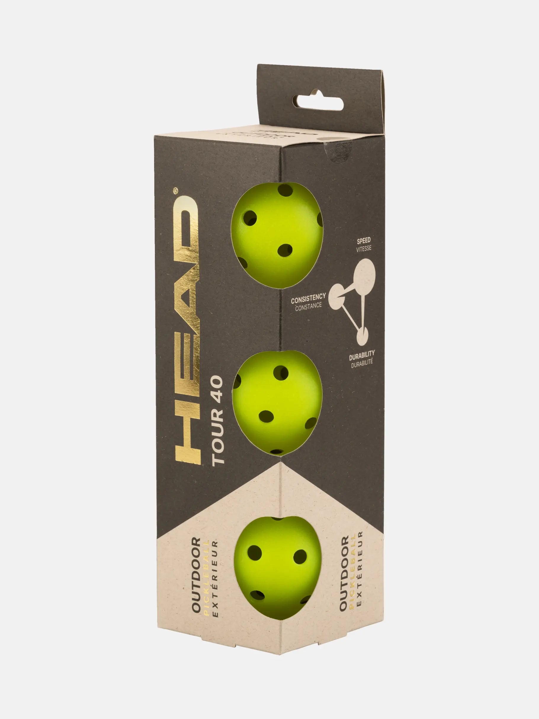 HEAD Tour 40 Pickleballs - 3 Ball Pack