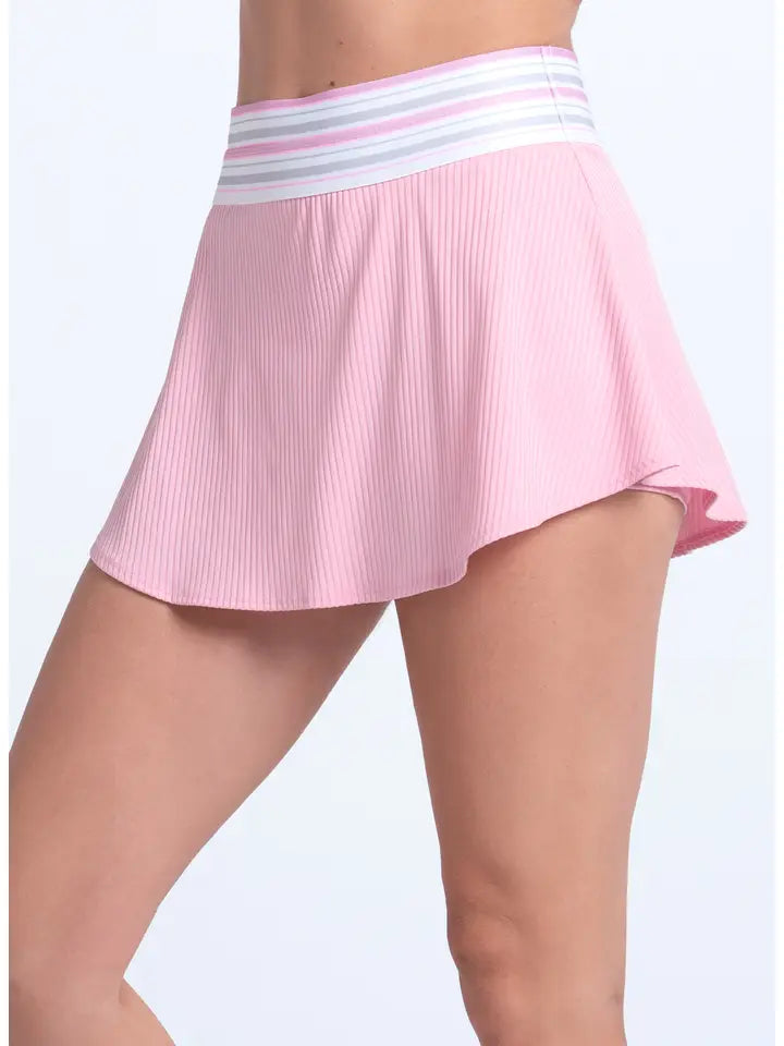 Lucky in Love High Waist Paris Weave Skirt - Pink