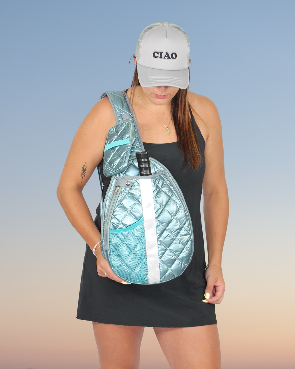 Pickleball Sling Crossbody Bag Seafoam