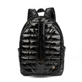 Maiya Pickleball Backpack–Quilted Glossy Black Court Bag