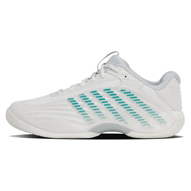 K-Swiss Women's Hypercourt Express 3 Tennis Shoes Blanc de Blanc and Glacier Gray