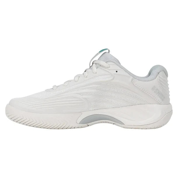 K-Swiss Women's Hypercourt Express 3 Tennis Shoes Blanc de Blanc and Glacier Gray