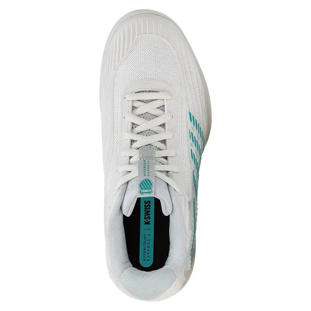 K-Swiss Women's Hypercourt Express 3 Tennis Shoes Blanc de Blanc and Glacier Gray