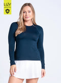 Lucky in Love Midnight Blue High Low Breezy Long Sleeve