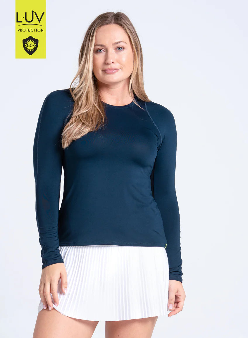 Lucky in Love Midnight Blue High Low Breezy Long Sleeve