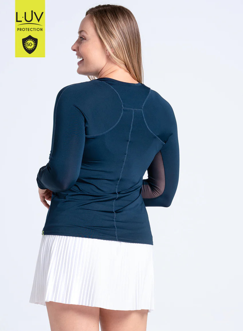 Lucky in Love Midnight Blue High Low Breezy Long Sleeve