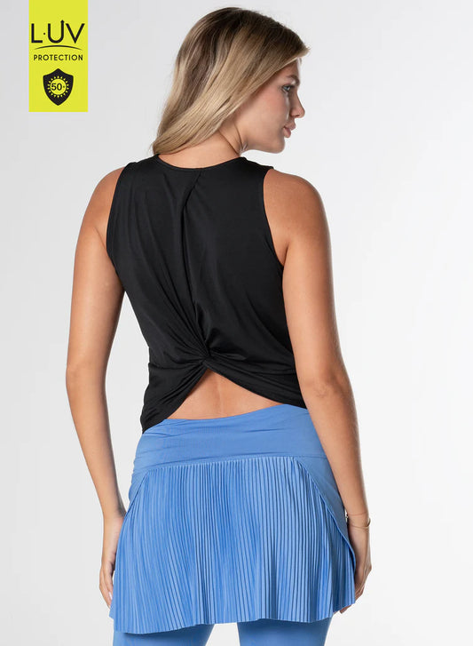 Lucky in Love Black Freedom Crop Tank