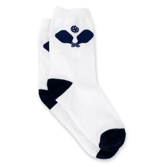 Ame and Lulu Crossed Paddles White Crew Socks