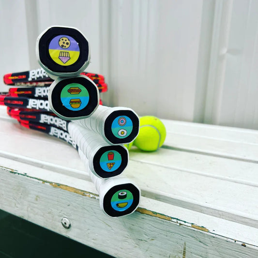 Food Themed Raquet Butt Capp Stickers (10-pack)