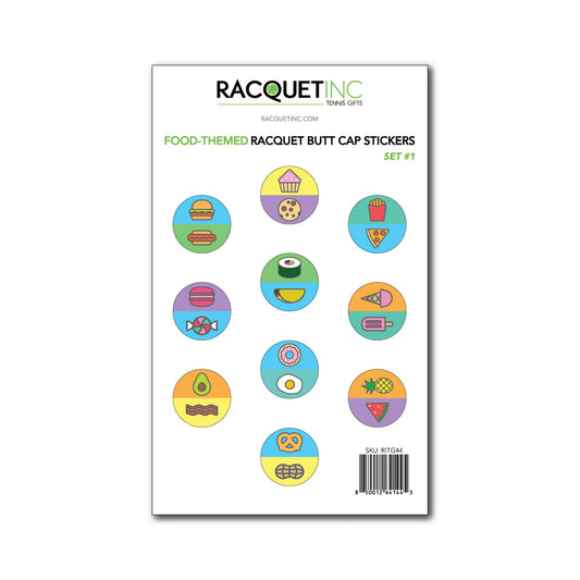 Food Themed Raquet Butt Capp Stickers (10-pack)