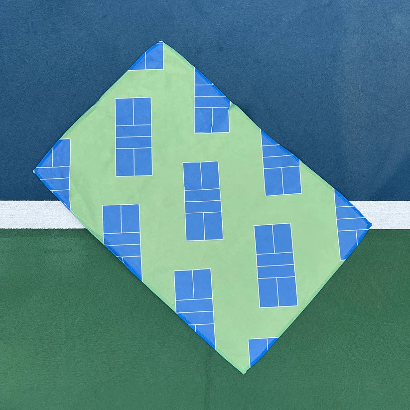 Pickleball Towel - Green/Blue - Pickleball Court