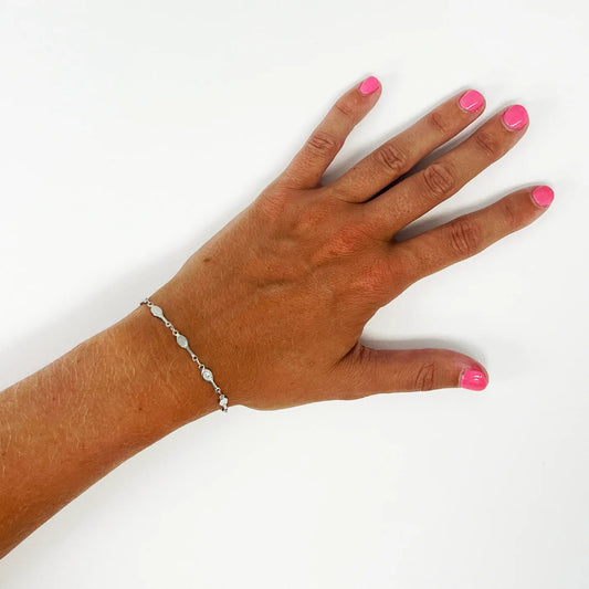 Tennis Racquet Bracelet - Silver