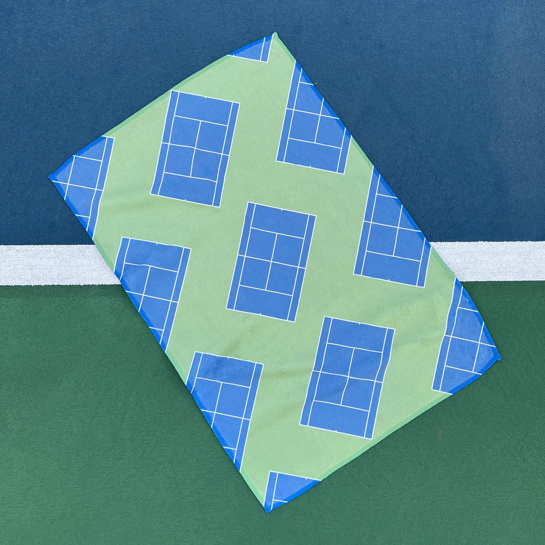 Tennis Towel - Green/Blue - Tennis Court