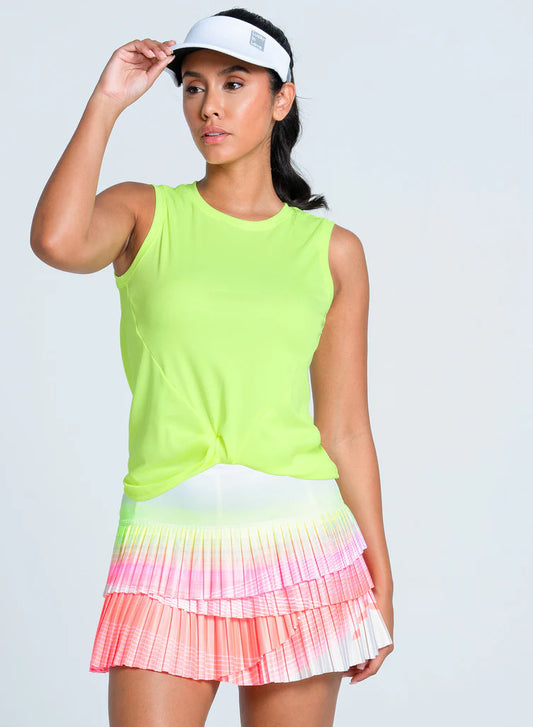 Lucky in Love Lemon Frost Twist Front Tank
