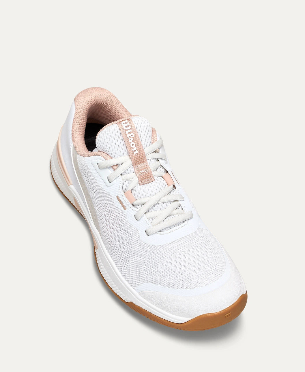 Wilson Intrigue Pro Women's Tennis Shoe - White / Cameo Rose / Gum1a
