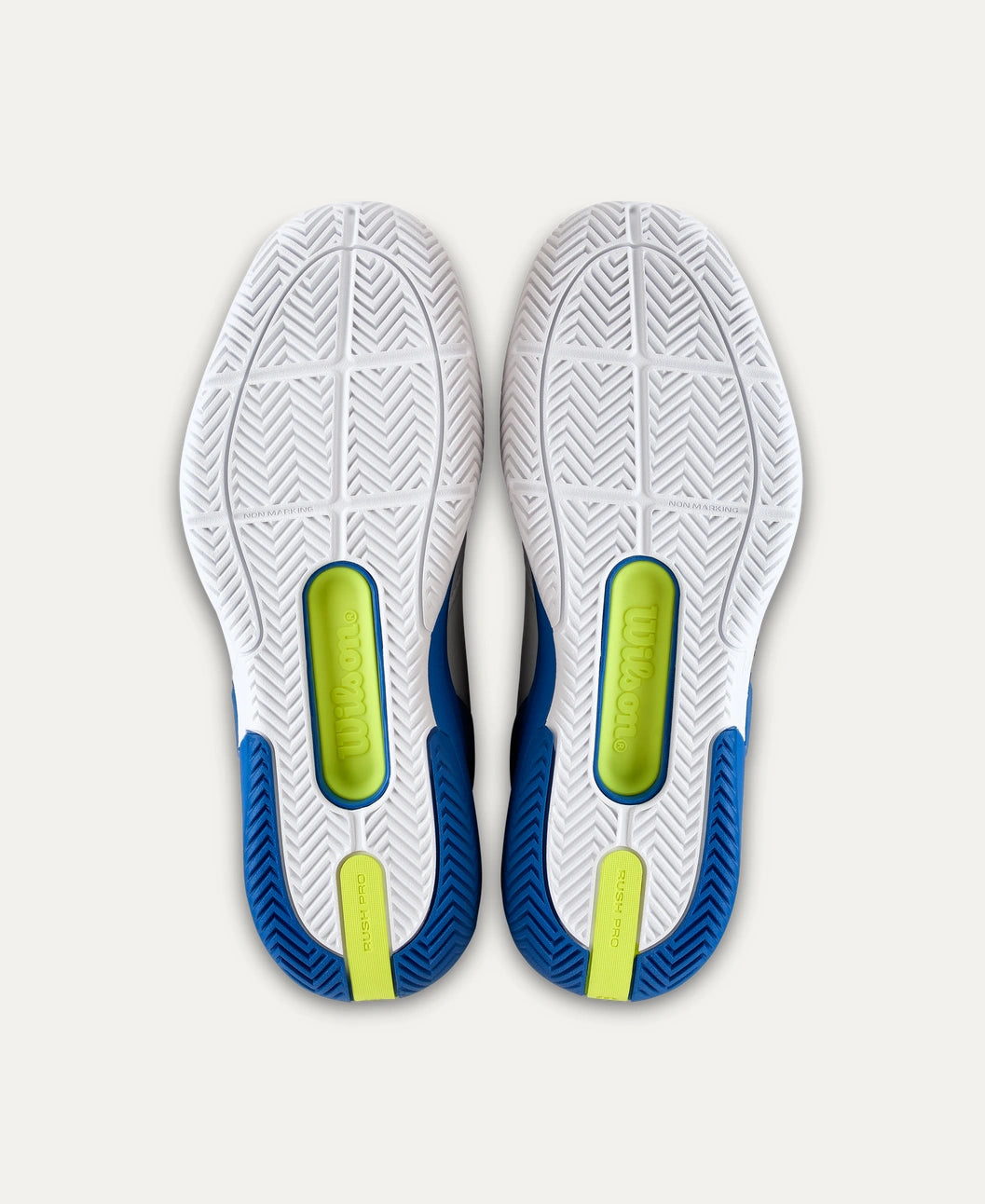 Wilson Rush Pro 5 Men's Tennis Shoe - White and Deja Vu Blue