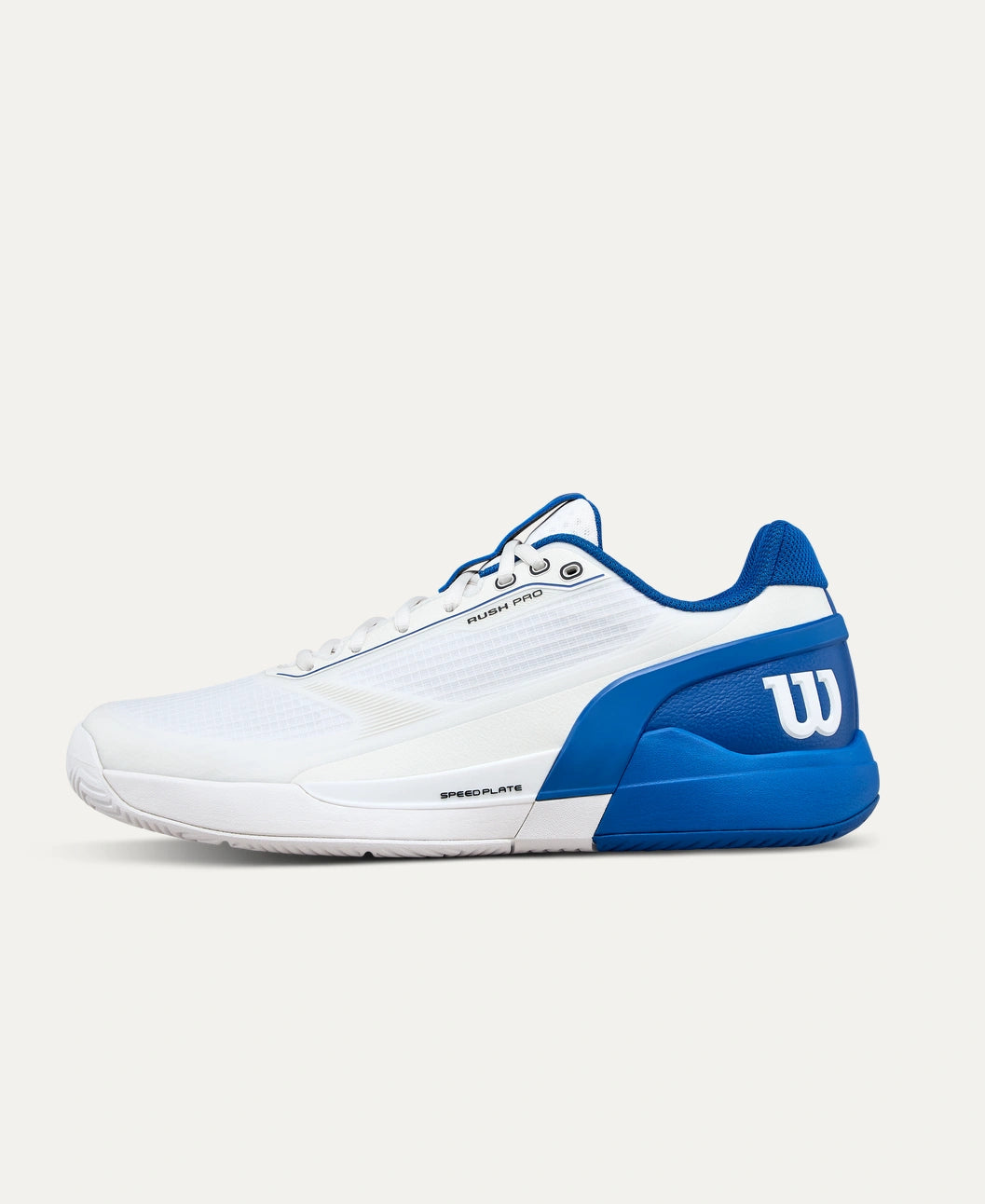 Wilson Rush Pro 5 Men's Tennis Shoe - White and Deja Vu Blue