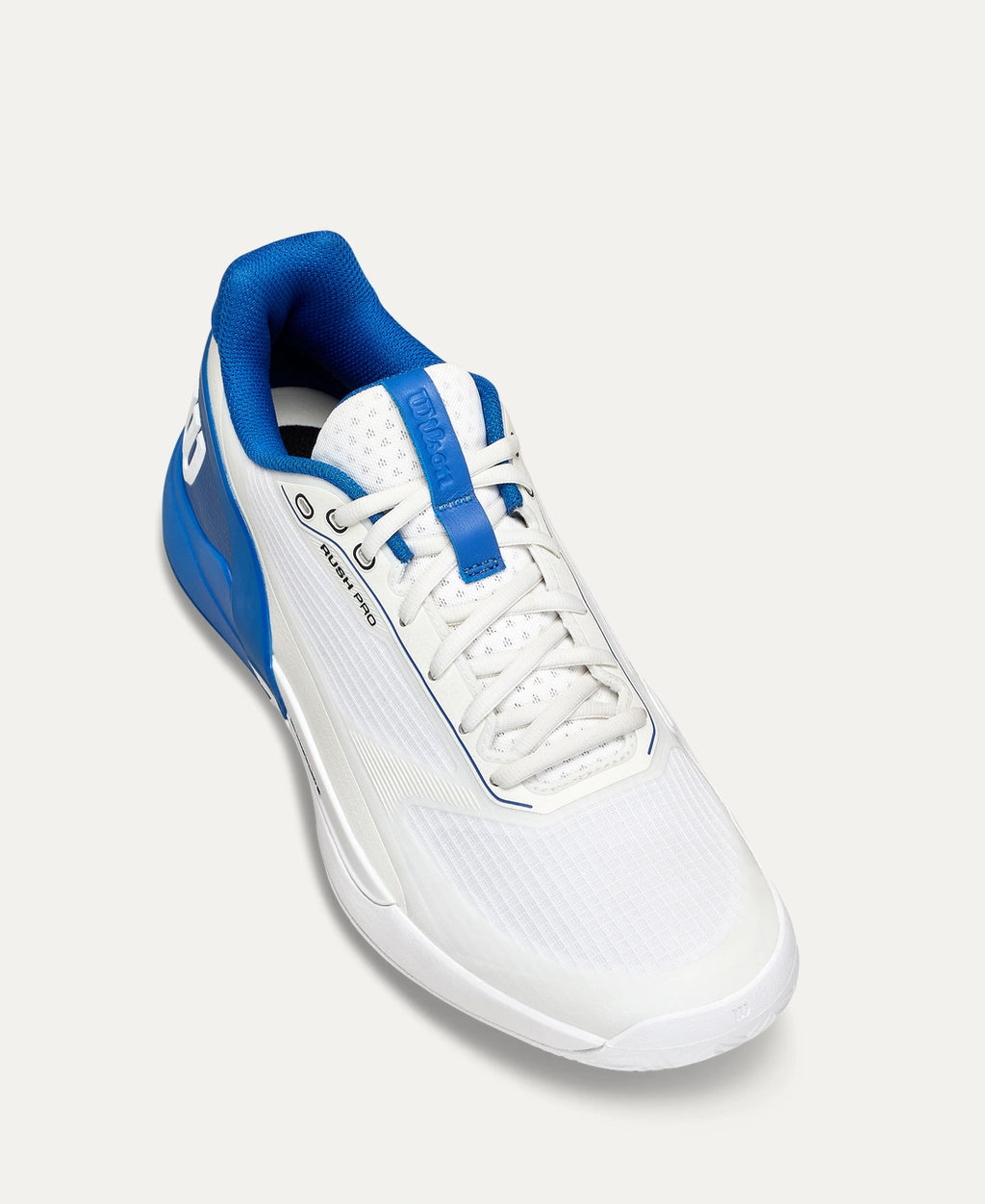 Wilson Rush Pro 5 Men's Tennis Shoe - White and Deja Vu Blue