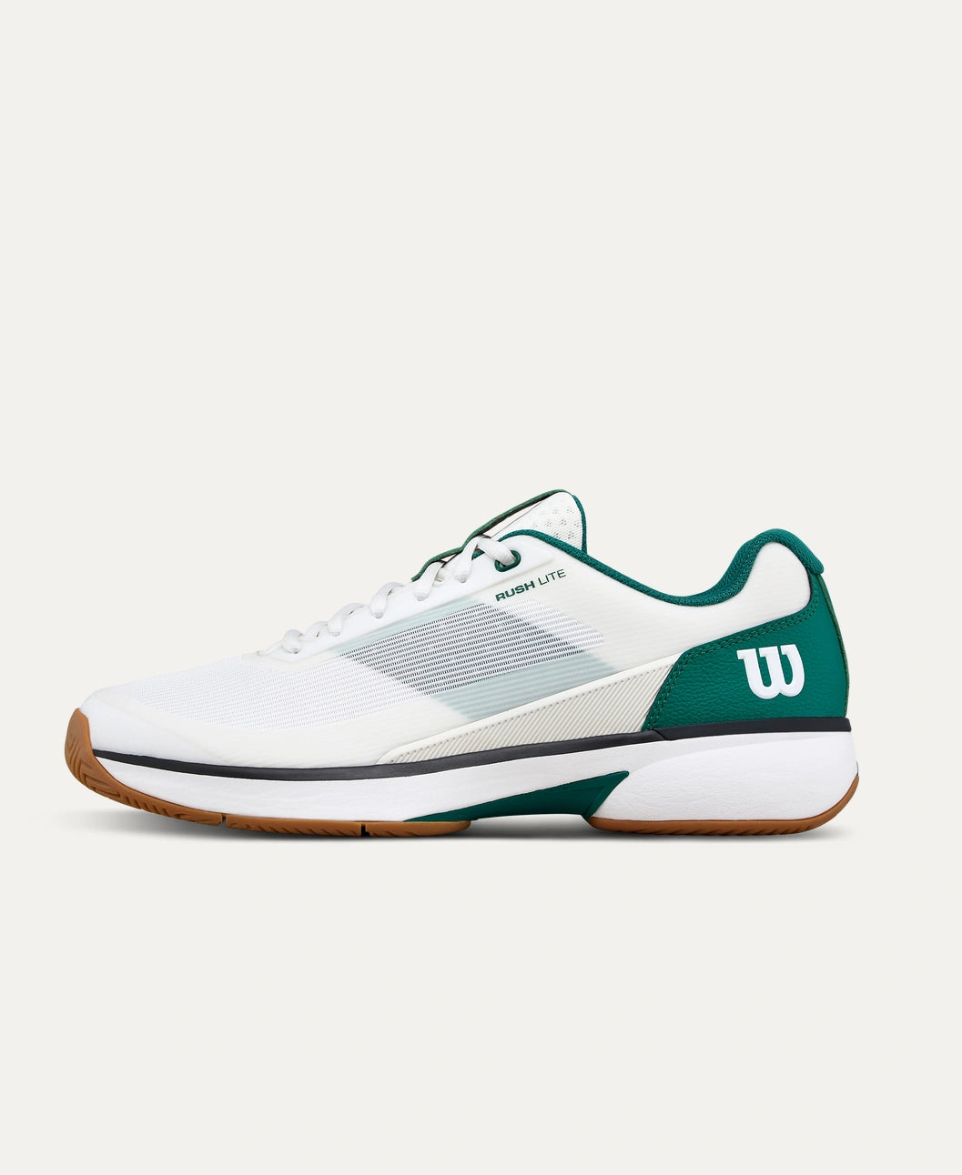 Wilson Rush Lite 5 Men's Tennis Shoe - White / Evergreen / Gum1a
