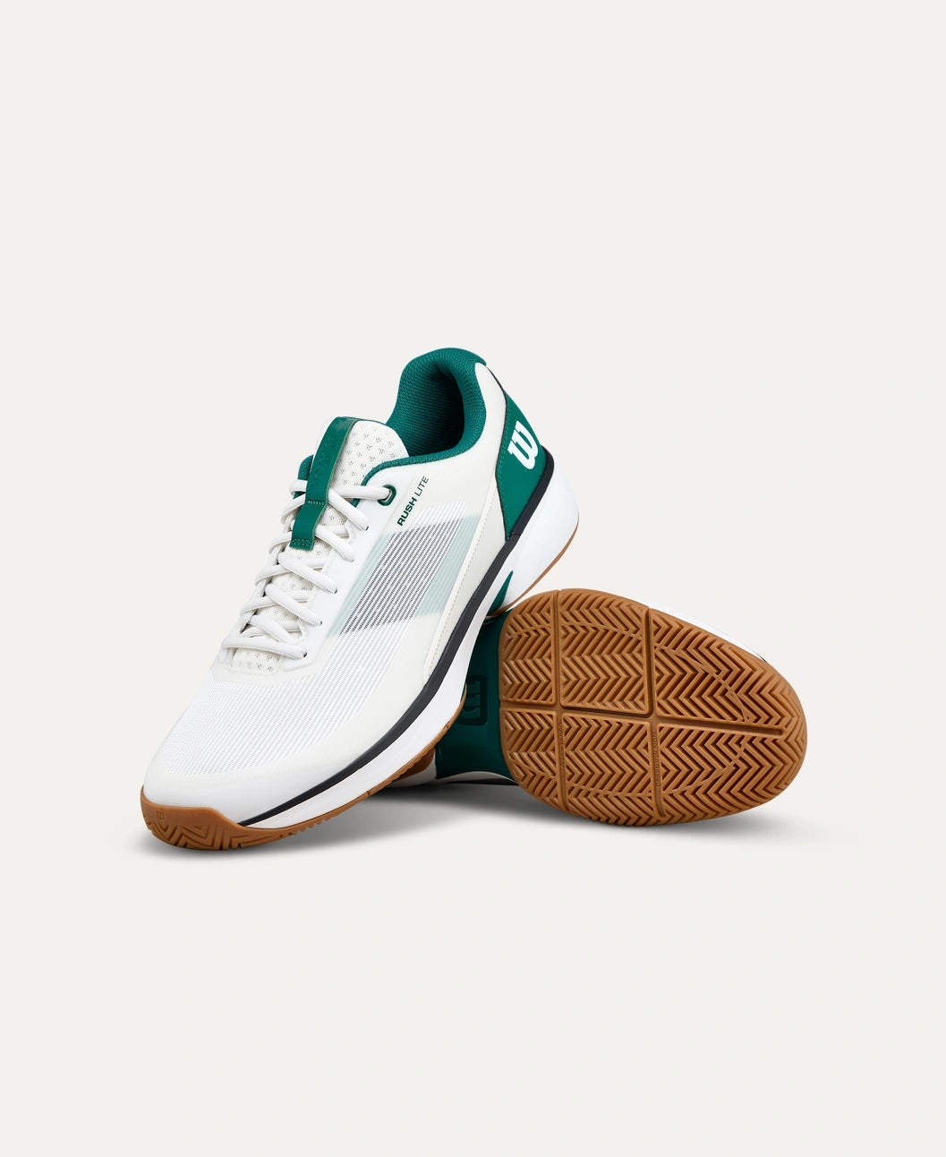 Wilson Rush Lite 5 Men's Tennis Shoe - White / Evergreen / Gum1a