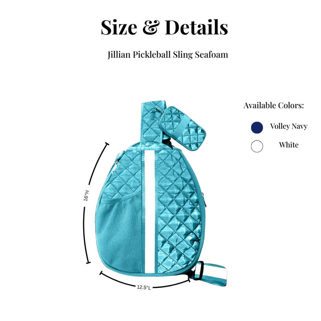 Pickleball Sling Crossbody Bag Seafoam
