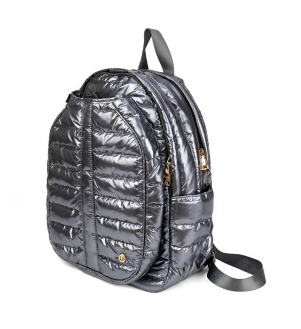 Maiya Pickleball Backpack–Glossy Gunmetal Court Bag