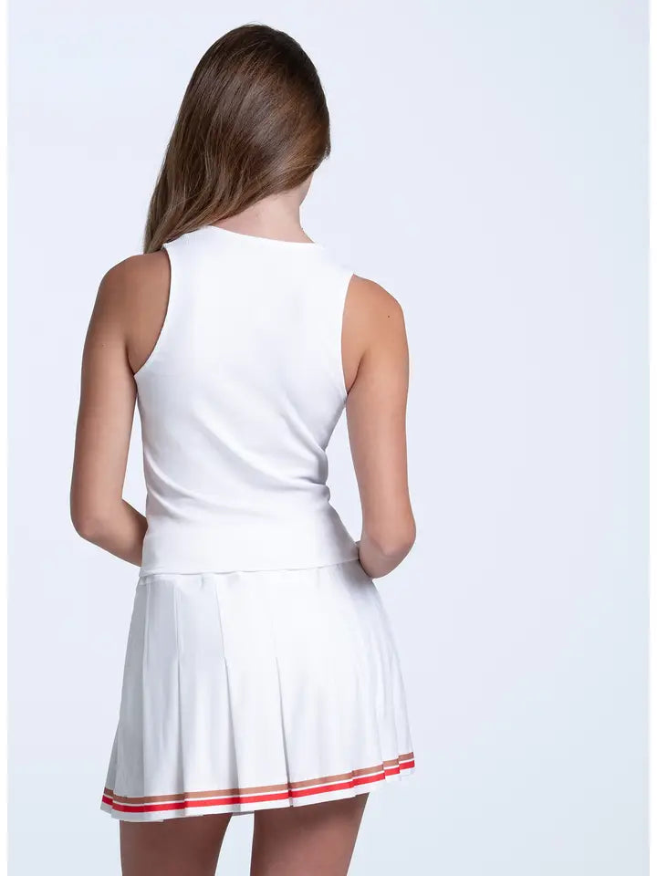 Lucky in Love Match Point Vest Tank - White