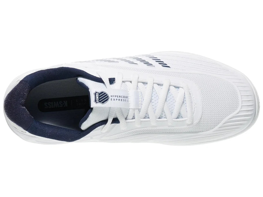 K-Swiss WIDE Hypercourt Express 3 2E White and Peacoat Men's Tennis Shoes