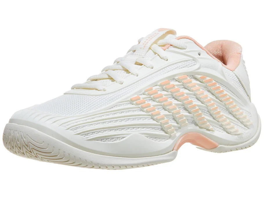 K-Swiss Women's Hypercourt Express 3 Tennis Shoes Egret and Peach