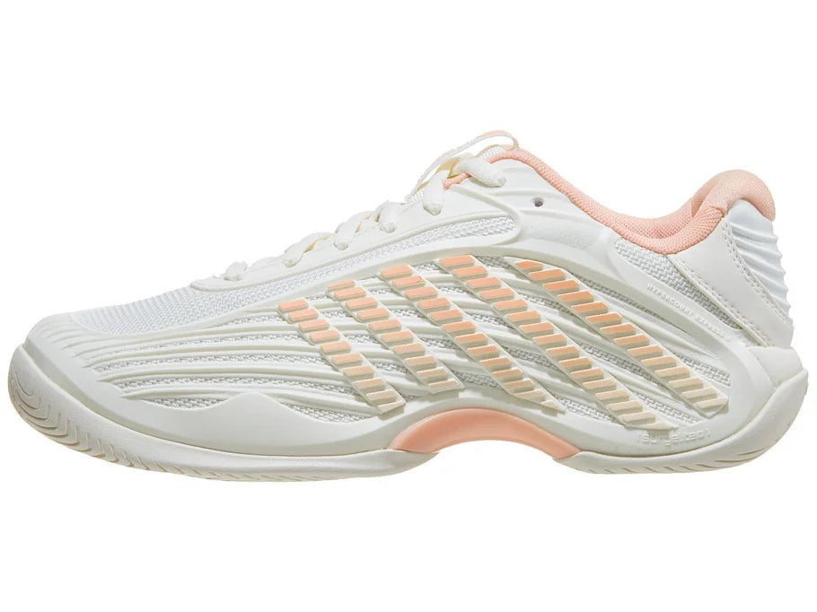K-Swiss Women's Hypercourt Express 3 Tennis Shoes Egret and Peach