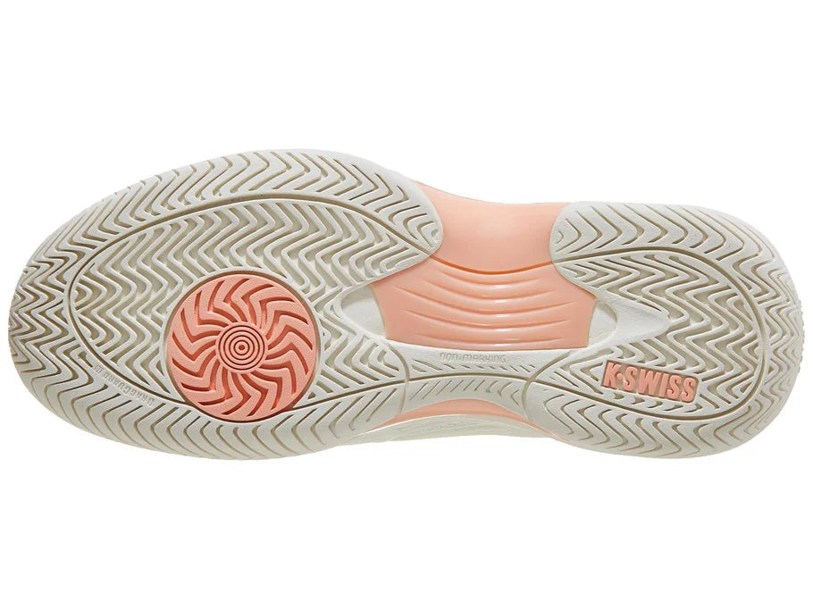 K-Swiss Women's Hypercourt Express 3 Tennis Shoes Egret and Peach