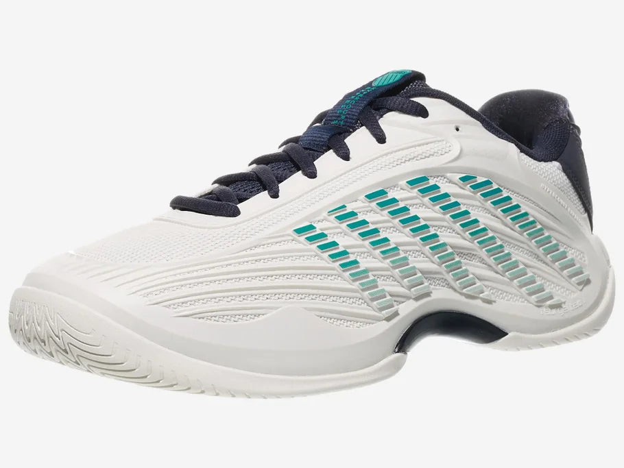 K-Swiss Men's HYPERCOURT EXPRESS 3 BLANC DE BLANC/CARBON/BALTIC