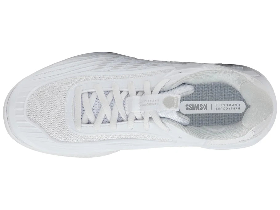 K-Swiss Women's Hypercourt Express 3 Tennis Shoes White and Silver