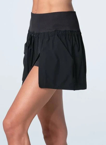 Lucky in Love Cargo Pocket Wrap Skirt - Black