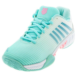 K-Swiss Women's Hypercourt Express 2 Tennis Shoes Aruba Blue/White/Soft Neon Pink