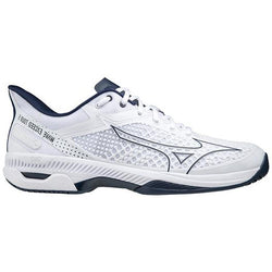 Mizuno Men's Wave Exceed Tour 5 Tennis Shoes White and Dress Blue